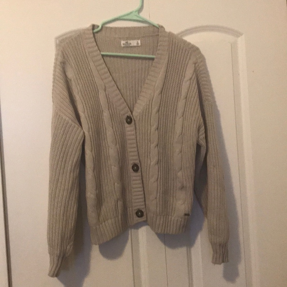 Hollister creme boyfriend cardigan